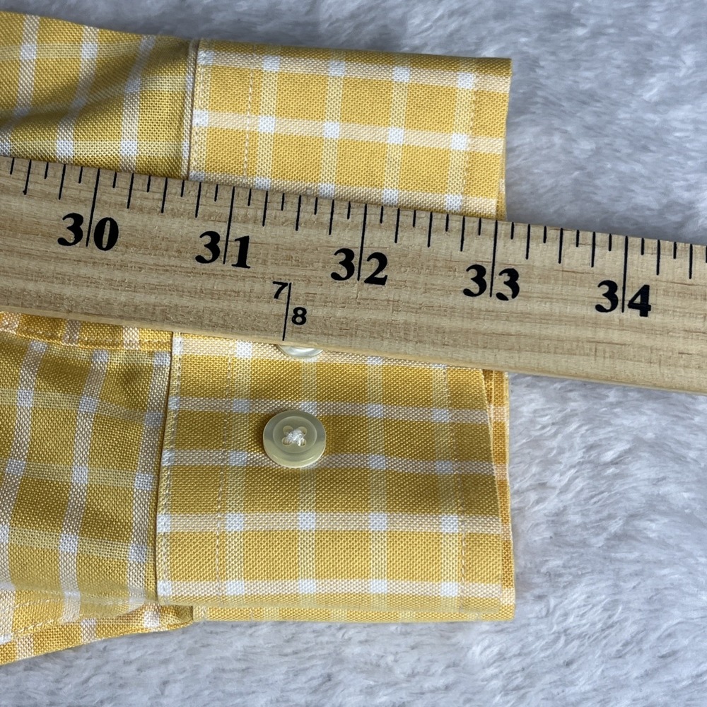 Brooks Brothers 346 Size Small Yellow Button Down Long Sleeve Shirt - Picture 9 of 10